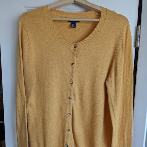 GAP Sweaters - Gap Mustard Yellow Crewneck Cardigan